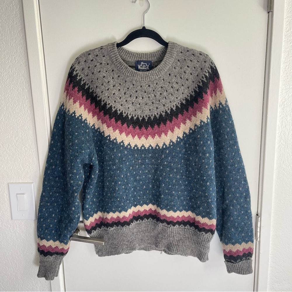 Vintage Woolrich Oversized Nordic Fair Isle Sweater XL